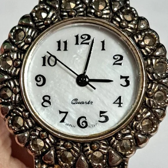 silver tone women's clamp bracelet watch - Picture 2 of 8